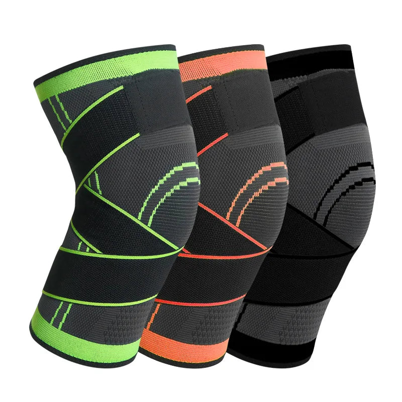 One Piece Sports Compression Kneepad Pressurized Elastic Knee Pads Support Fitness Gear